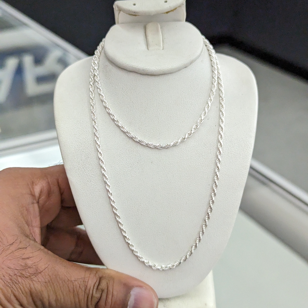 925 Sterling Silver Rope Chain 2mm 22 Inch